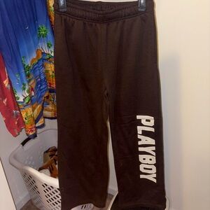 PLAYBOY Brown Logo Sweatpants